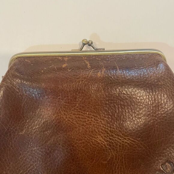 Patricia Nash Savena Brown Leather Kiss Lock Clutch Wristlet Wallet Bag - Picture 10 of 11